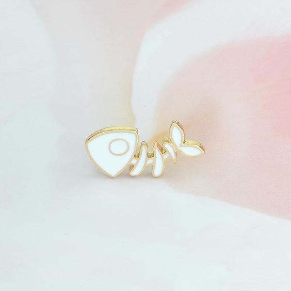 Cat and Fish Bone Pin