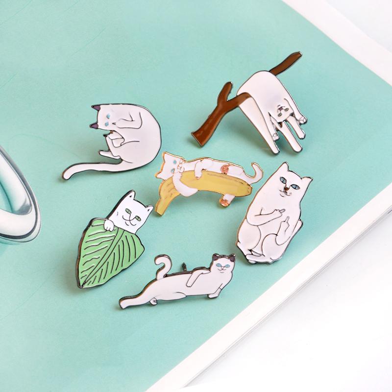 Funny Cats  Metal Brooch Pins