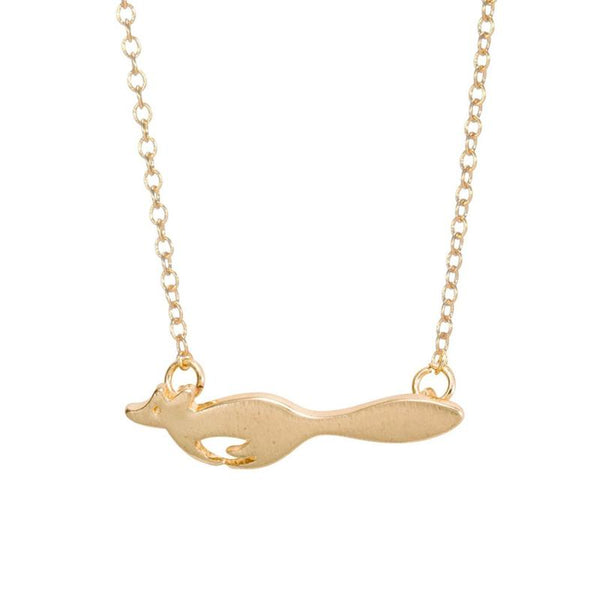 Cute Running Fox Pendant Necklace
