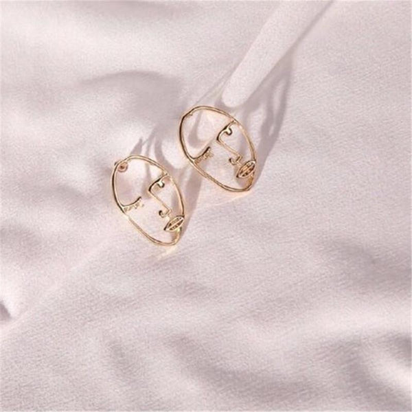 Exaggerated Human Face Stud Earrings