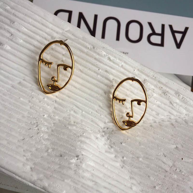 Exaggerated Human Face Stud Earrings